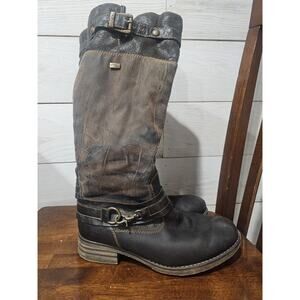 REMONTE Brown Leather & Remonte TEX Sherpa Lined Knee High Boots EUR 39 | US 8.5